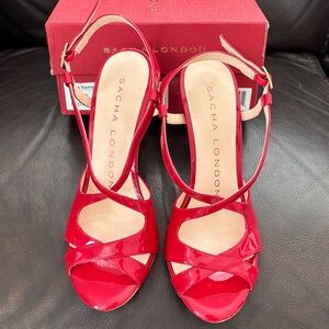 Sacha London Vibrant Red Patent Sandals